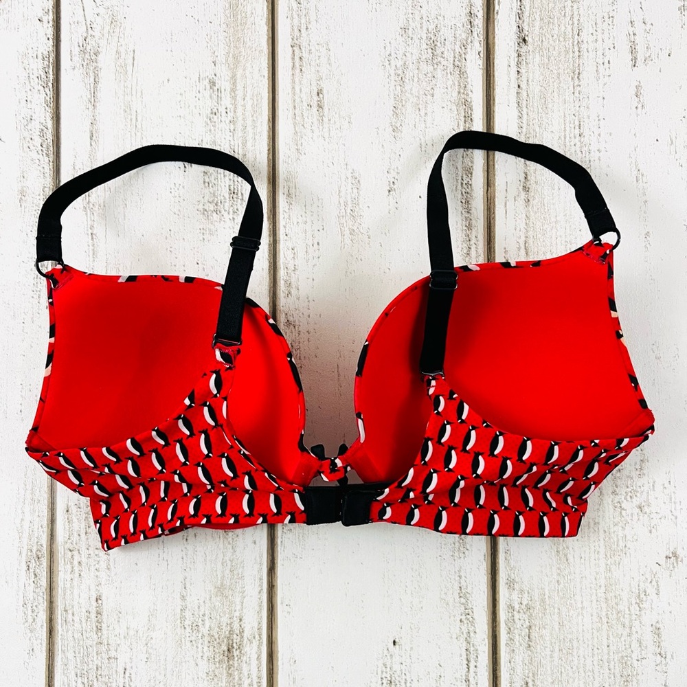 34D Victoria’s Secret Push Up Bra Penguin Print Rare - Picture 4 of 8